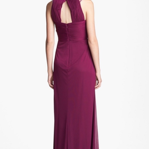 Adrianna Papell embellished jewel Neckline sleeveless chiffon gown - Picture 3 of 5